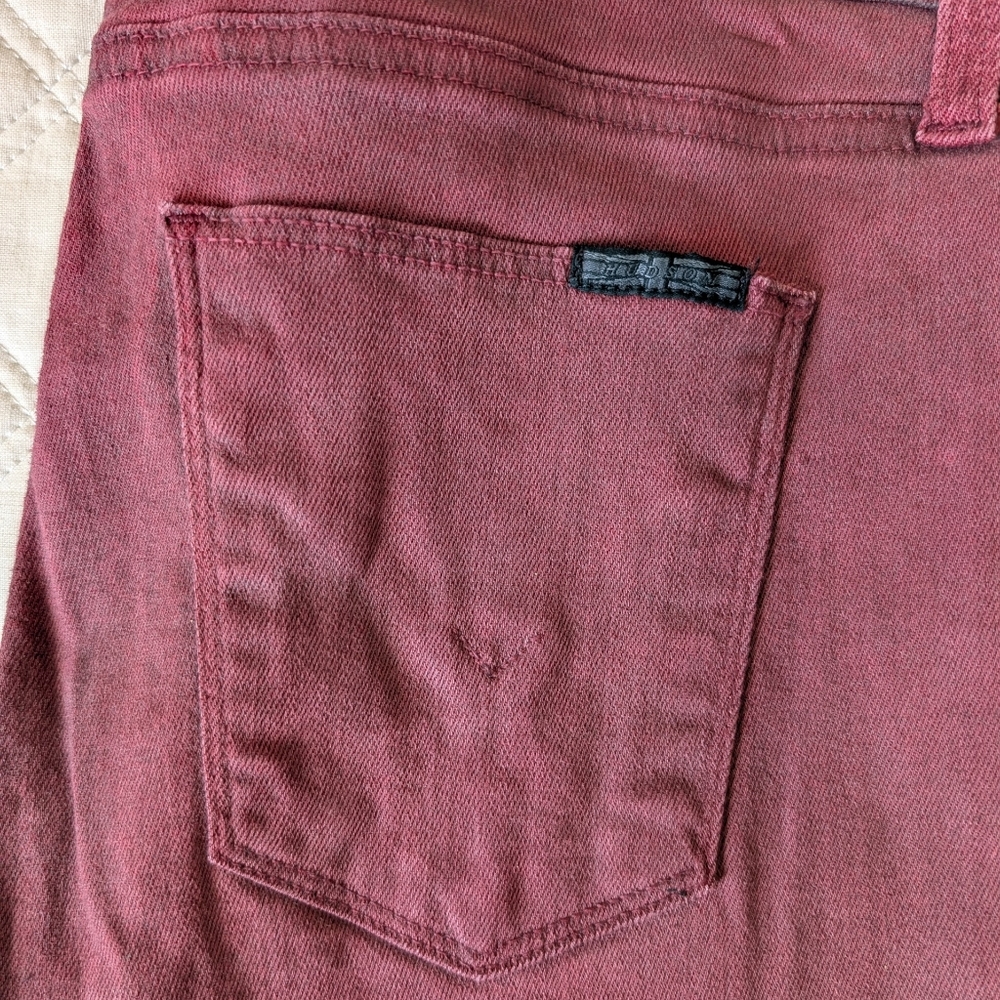 Hudson Nico Cabernet Red Coated Skinny Jeans Mid-Rise Y2K 2010s Size 6/28 - Picture 7 of 16